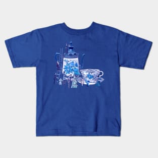 Victorian Coffee (Delft Blue Edition) Kids T-Shirt